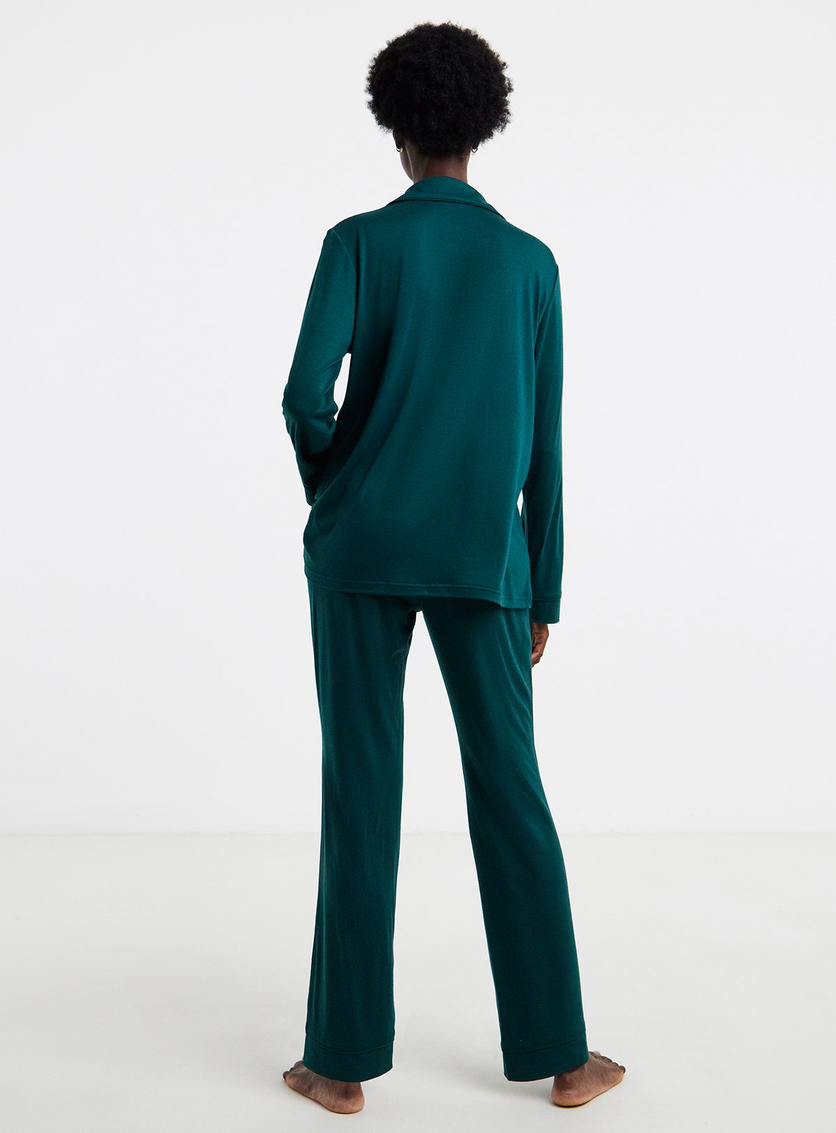 SIMPLY BE Viscose Blend Revere Pyjama Set 8-10 - Image 2 thumbnail